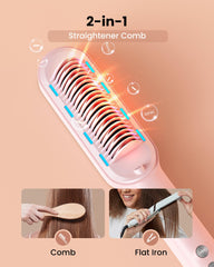 Hair Straightener Brush S10 Pink