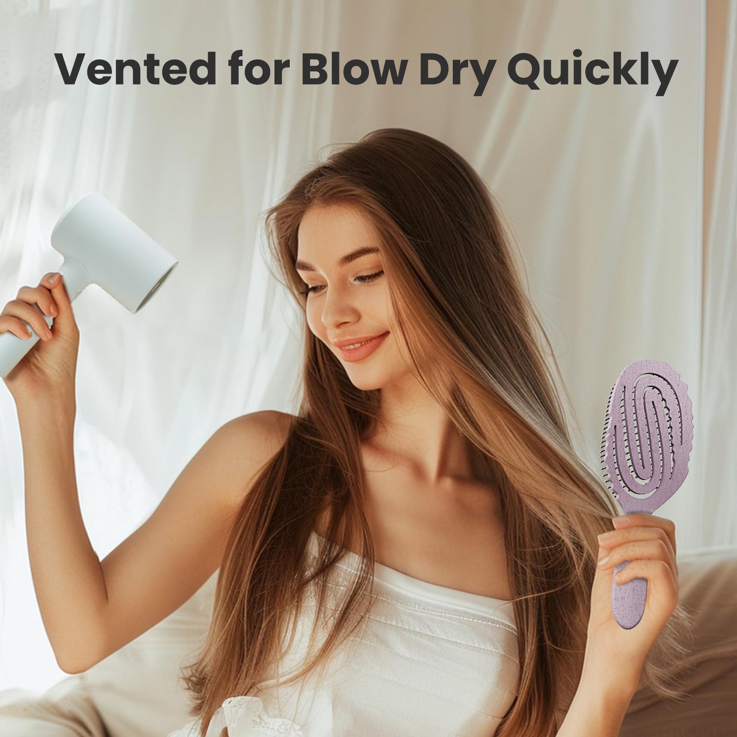 Hemp-Relax Detangler Hair Brush for Smooth, Stress-Free Brushing
