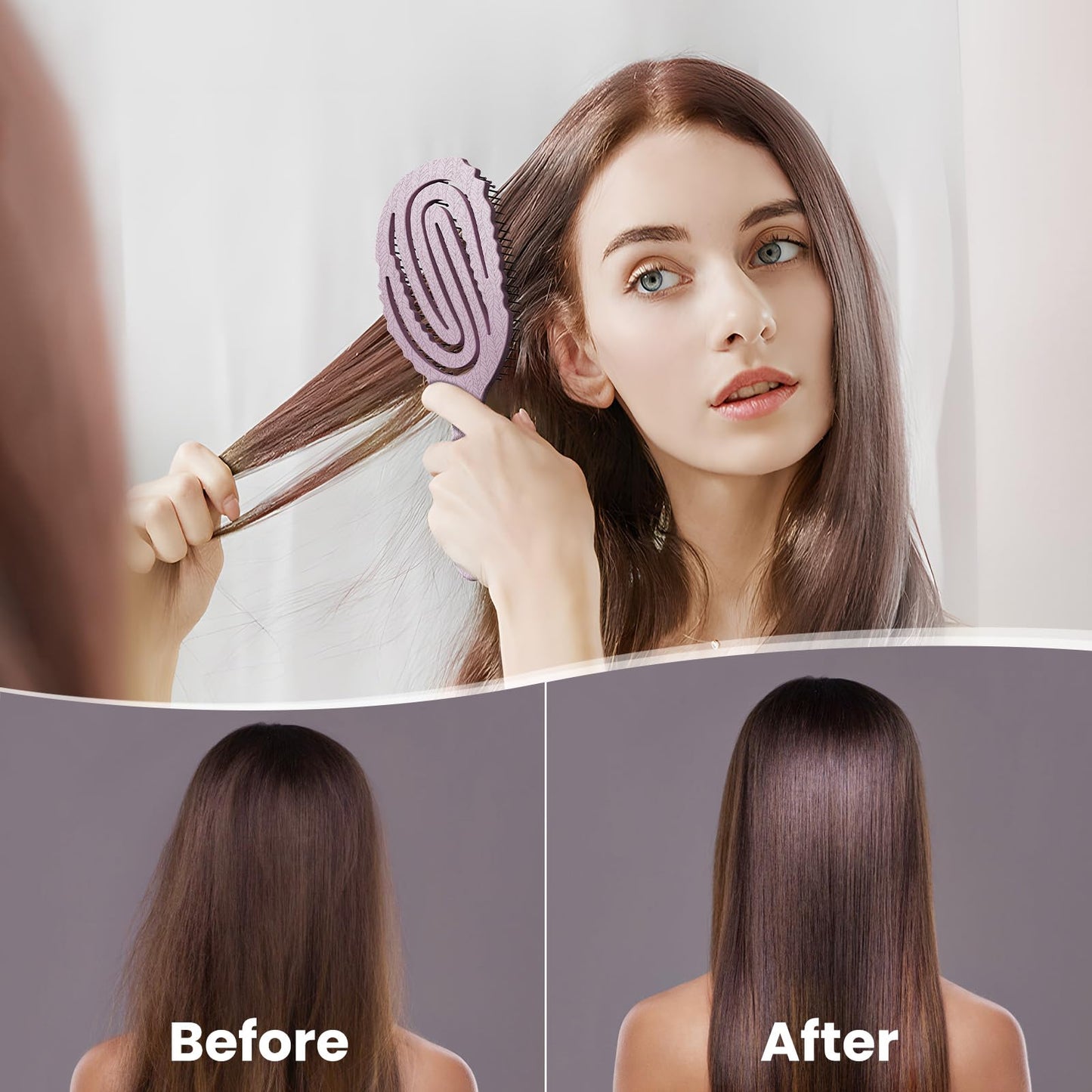 Hemp-Relax Detangler Hair Brush for Smooth, Stress-Free Brushing