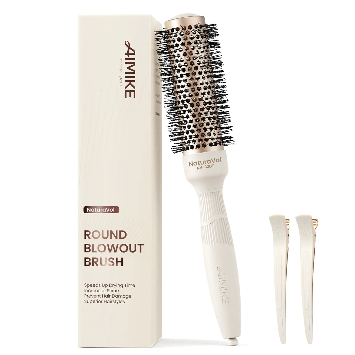 Ceramic Ionic Round Blowout Hair Brush - Desert Titanium