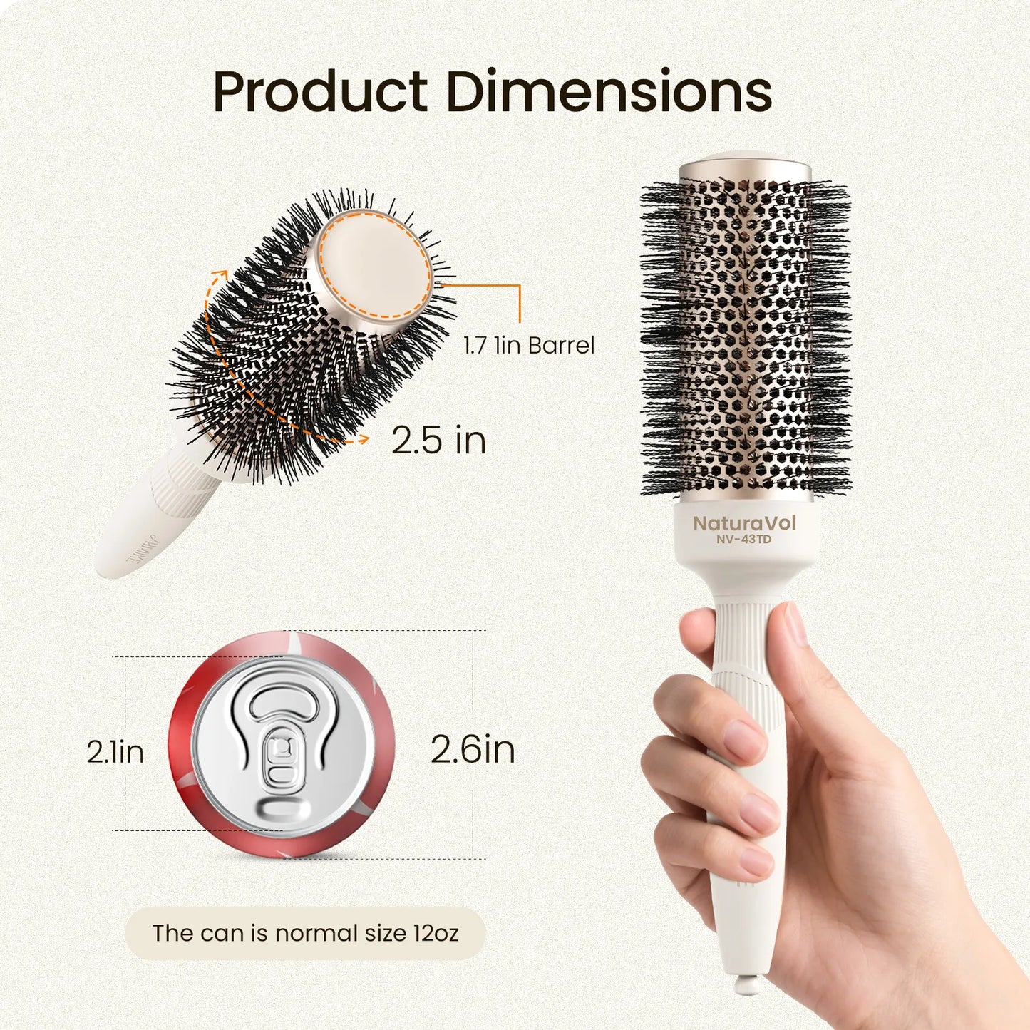 Naturavol Ceramic Ionic Round Blowout Brush - Desert Titanium