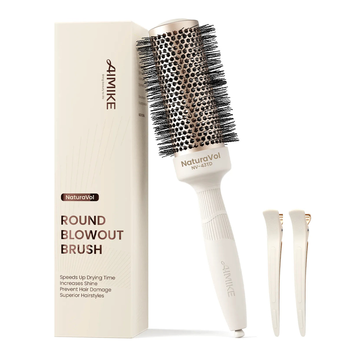 Ceramic Ionic Round Blowout Hair Brush - Desert Titanium