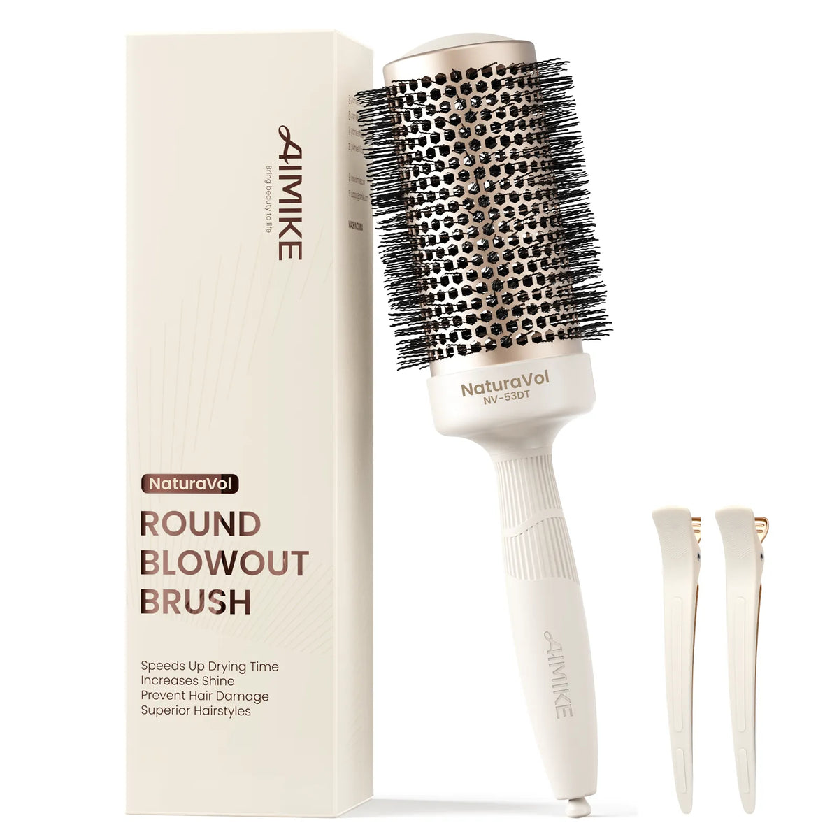 Ceramic Ionic Round Blowout Hair Brush - Desert Titanium