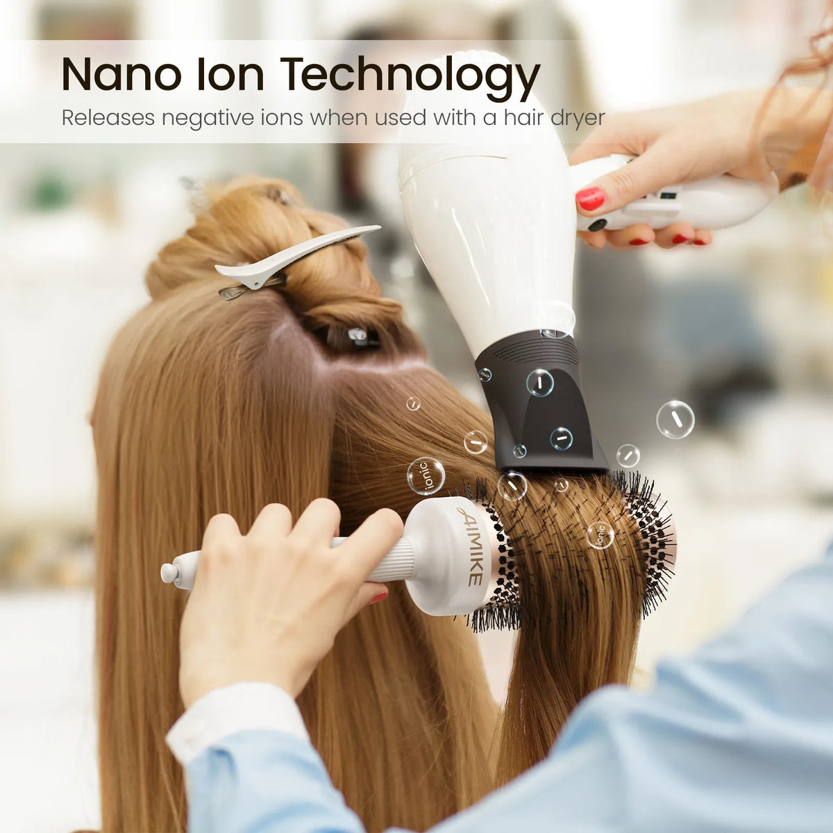 Ceramic Ionic Round Blowout Hair Brush - Desert Titanium
