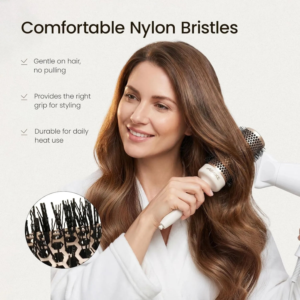Ceramic Ionic Round Blowout Hair Brush - Desert Titanium