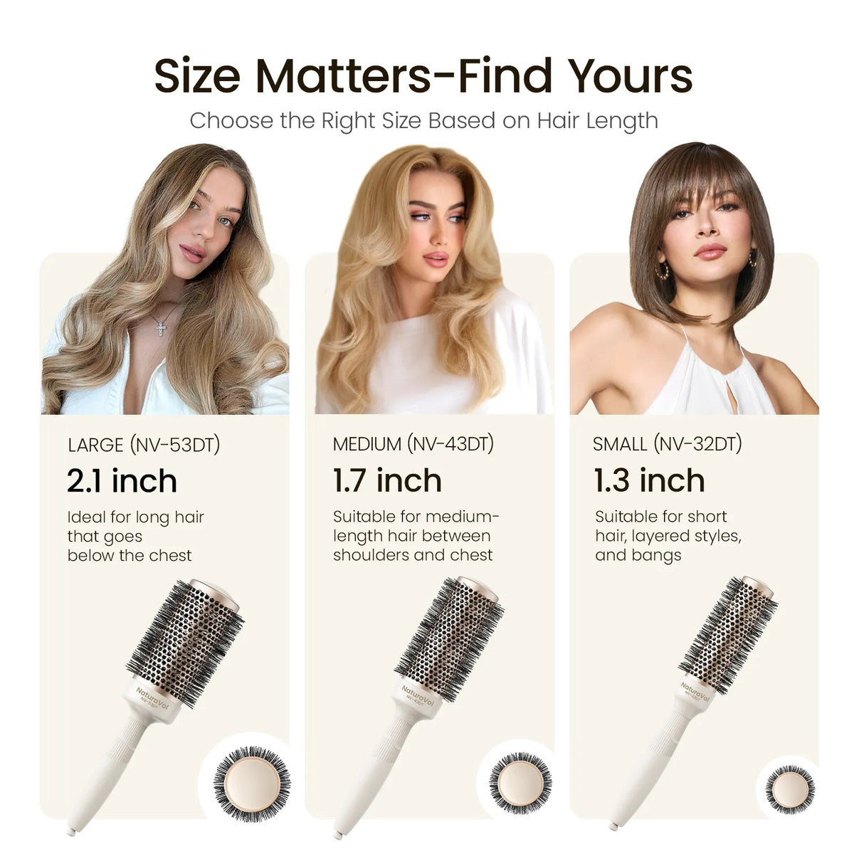 Ceramic Ionic Round Blowout Hair Brush - Desert Titanium