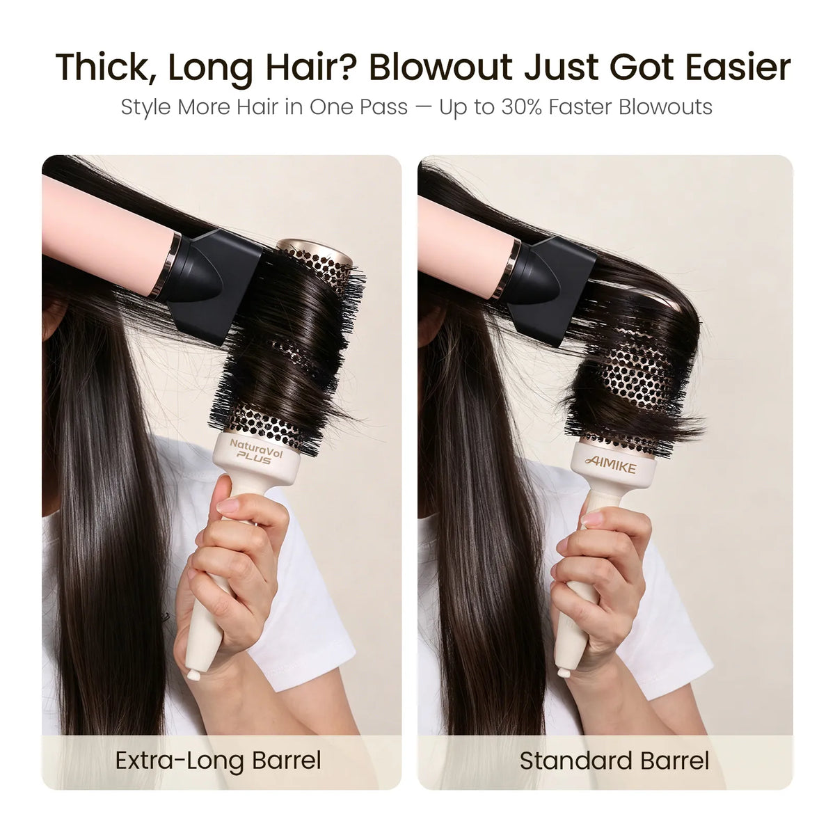 NaturaVol PLUS Extra-Long Ceramic Round Brush - Desert Titanium XL Series