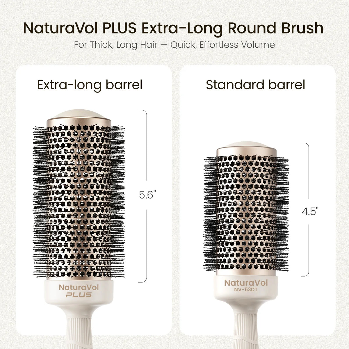 NaturaVol PLUS Extra-Long Ceramic Round Brush - Desert Titanium XL Series