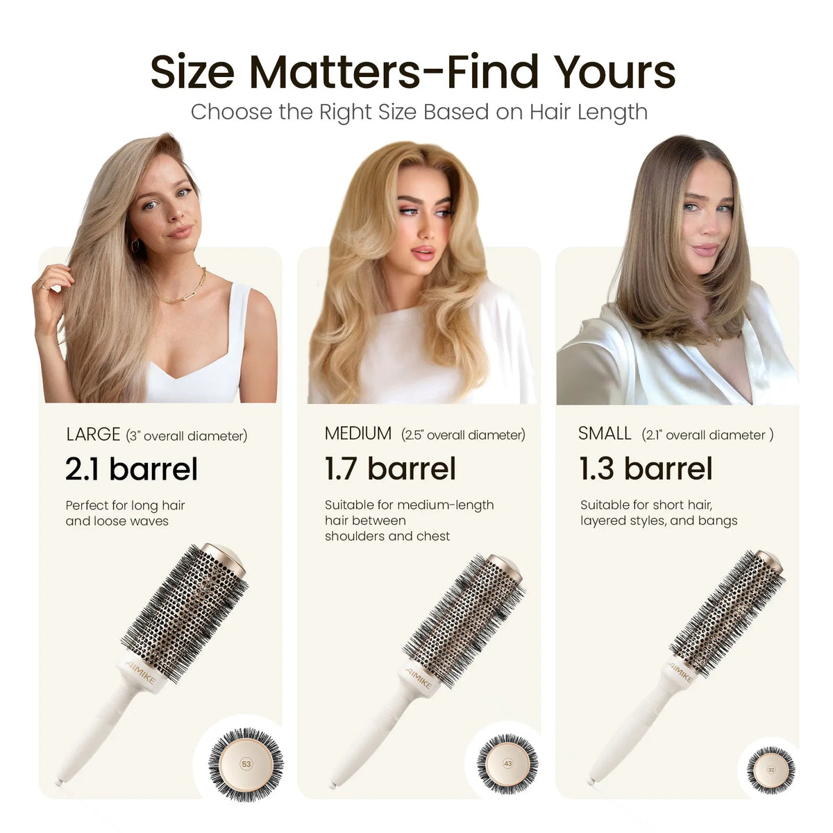 NaturaVol PLUS Extra-Long Ceramic Round Brush - Desert Titanium XL Series