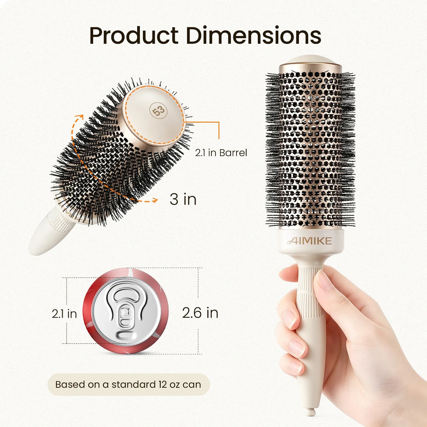 NaturaVol PLUS Extra-Long Ceramic Round Brush - Desert Titanium XL Series