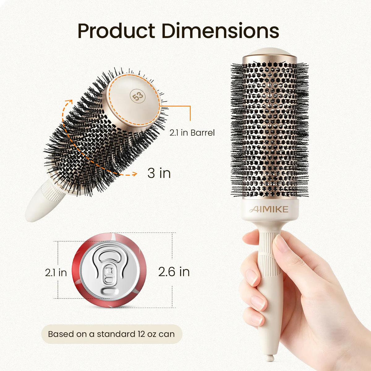NaturaVol PLUS Extra-Long Ceramic Round Brush - Desert Titanium XL Series