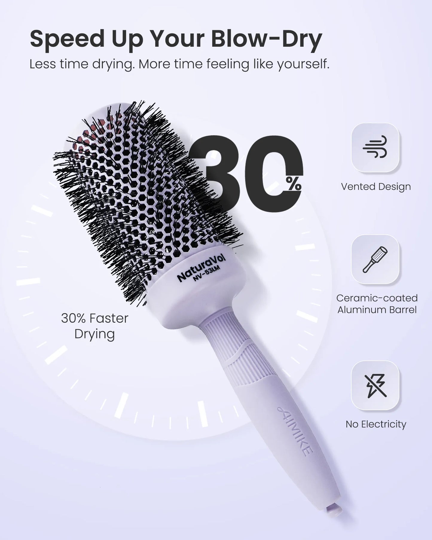 Naturavol Nylon Bristle Round Brush (Morandi Color)