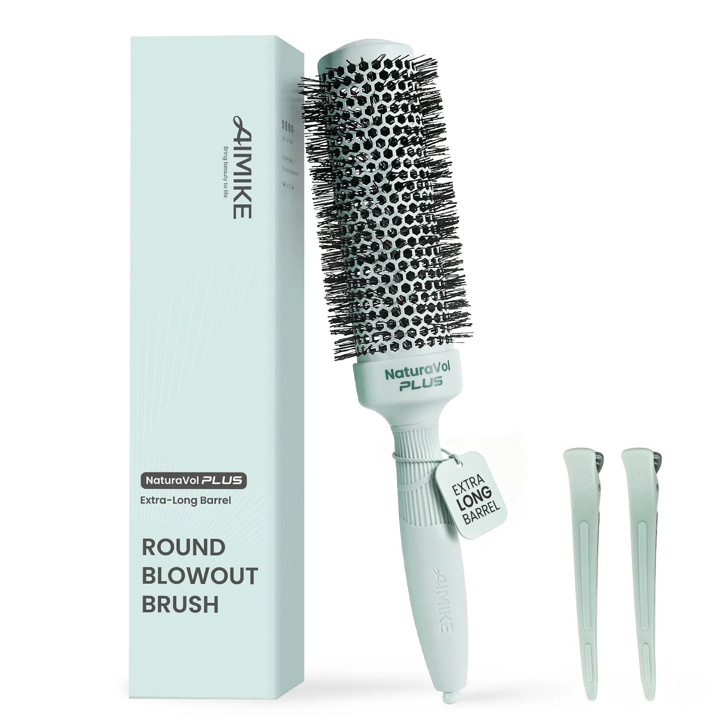 NaturaVol PLUS Extra-Long Ceramic Round Brush - Sage Green XL Series