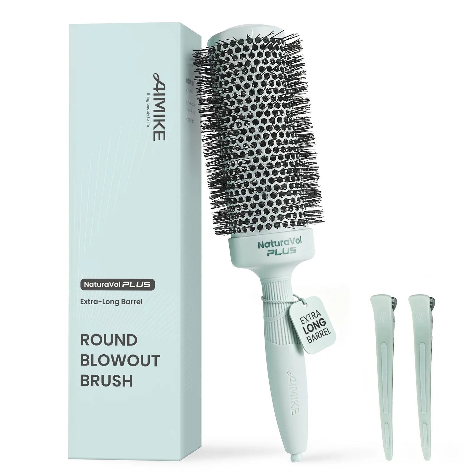 NaturaVol PLUS Extra-Long Ceramic Round Brush - Sage Green XL Series