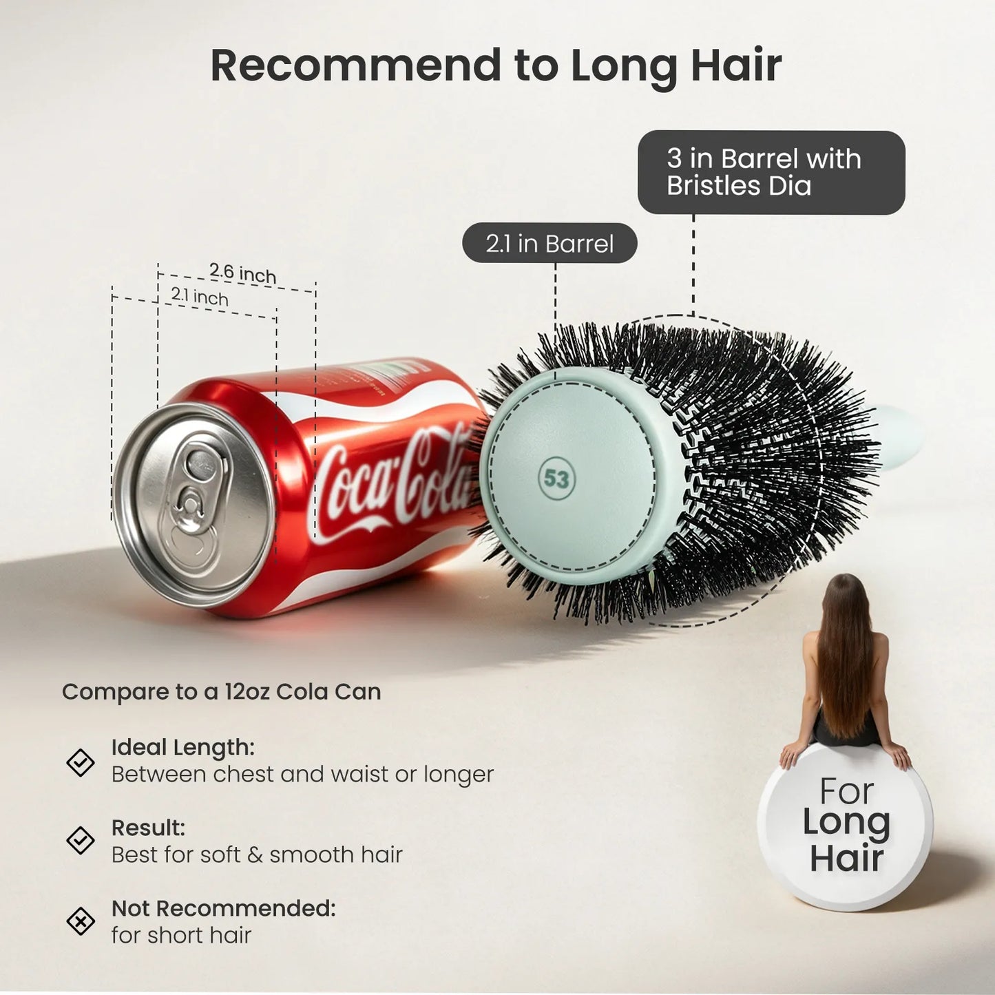 NaturaVol PLUS Extra-Long Ceramic Round Brush - Sage Green XL Series