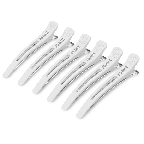 AIMIKE Classic Hair Clips for Styling and Sectioning, 6pcs White