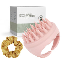 AIMIKE Eco-Friendly Scalp Massager Shampoo Brush, Soft Silicone Scalp Brush Hair Scrubber, Pink