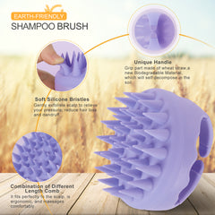 AIMIKE Eco-Friendly Scalp Massager Shampoo Brush, Soft Silicone Scalp Brush Hair Scrubber, Violet