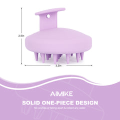 AIMIKE 100% Silicone Scalp Massager Shampoo Brush - Violet