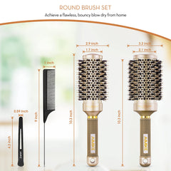 AIMIKE Round Brush Set for Blow Drying, Nano Thermal Ceramic & Ionic Tech