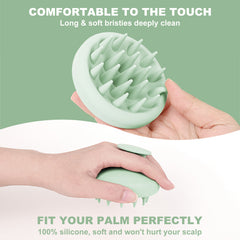 AIMIKE 100% Silicone Scalp Massager Shampoo Brush - Mint Green