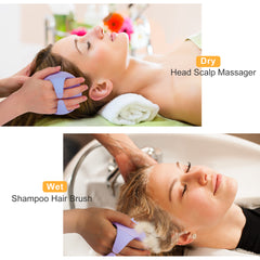 AIMIKE Eco-Friendly Scalp Massager Shampoo Brush, Soft Silicone Scalp Brush Hair Scrubber, Violet