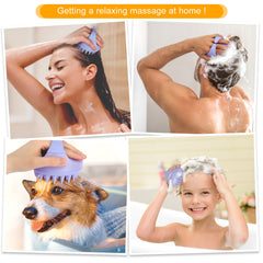 AIMIKE Eco-Friendly Scalp Massager Shampoo Brush, Soft Silicone Scalp Brush Hair Scrubber, Violet