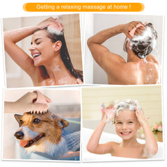 AIMIKE Eco-Friendly Scalp Massager Shampoo Brush, Soft Silicone Scalp Brush Hair Scrubber, Pink