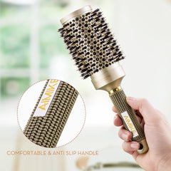AIMIKE Professional Nano Thermal Ceramic & Ionic Tech Round Brush for Blow Drying, Curling, Straightening, 2 Inch