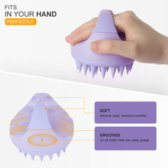 AIMIKE Eco-Friendly Scalp Massager Shampoo Brush, Soft Silicone Scalp Brush Hair Scrubber, Violet
