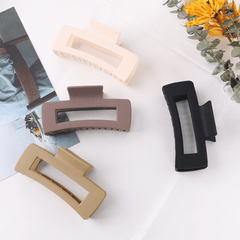 AIMIKE Large Rectangular Hair Claw Clips 4.1 Inch, French Design Acrylic Claw Hair Clips -- Neutral Color
