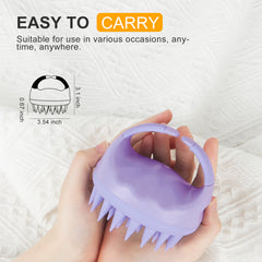 AIMIKE Eco-Friendly Scalp Massager Shampoo Brush, Soft Silicone Scalp Brush Hair Scrubber, Violet