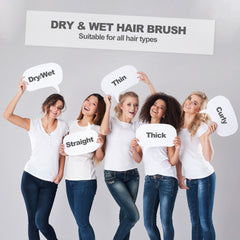 AIMIKE Detangling Hair Brush, Vented Detangler Brush,  No Pull Detangling Brush w/ Flex Soft Bristles - Mint Green