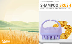 AIMIKE Eco-Friendly Scalp Massager Shampoo Brush, Soft Silicone Scalp Brush Hair Scrubber, Violet