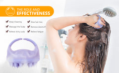 AIMIKE Eco-Friendly Scalp Massager Shampoo Brush, Soft Silicone Scalp Brush Hair Scrubber, Violet