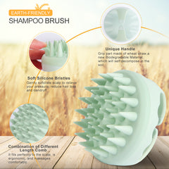 AIMIKE Eco-Friendly Scalp Massager Shampoo Brush, Soft Silicone Scalp Brush Hair Scrubber, Green