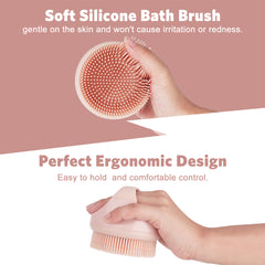 AIMIKE Body Brush Gentle Exfoliating Loofah, Handheld Silicone Body Scrubber Bath Brush, Easy to Clean & Lathers Well, More Hygienic