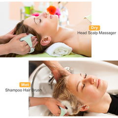 AIMIKE Eco-Friendly Scalp Massager Shampoo Brush, Soft Silicone Scalp Brush Hair Scrubber, Green