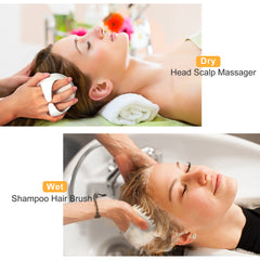 AIMIKE Eco-Friendly Scalp Massager Shampoo Brush, Soft Silicone Scalp Brush Hair Scrubber, Beige