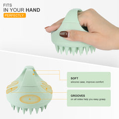 AIMIKE Eco-Friendly Scalp Massager Shampoo Brush, Soft Silicone Scalp Brush Hair Scrubber, Green